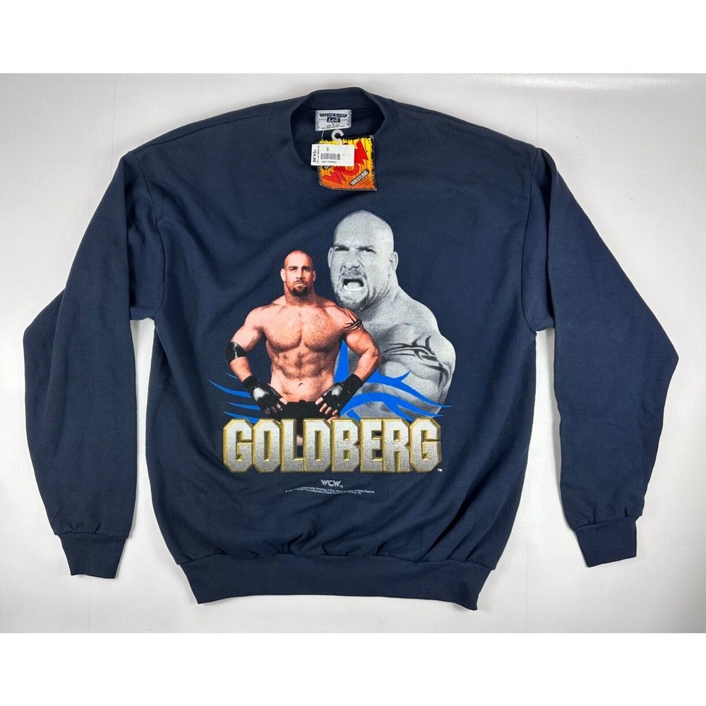 Vintage WCW Wrestling Goldberg 1998 Sweatshirt Lee Cotton Tag USA Made Mens Sz L